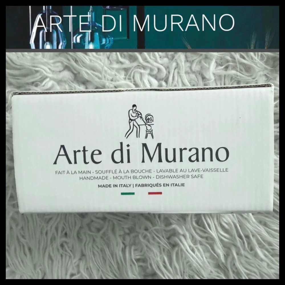 NEW⭐️Arte Di Murano Alessandro Coppola Handmade Italian Teal Drinking Glasses